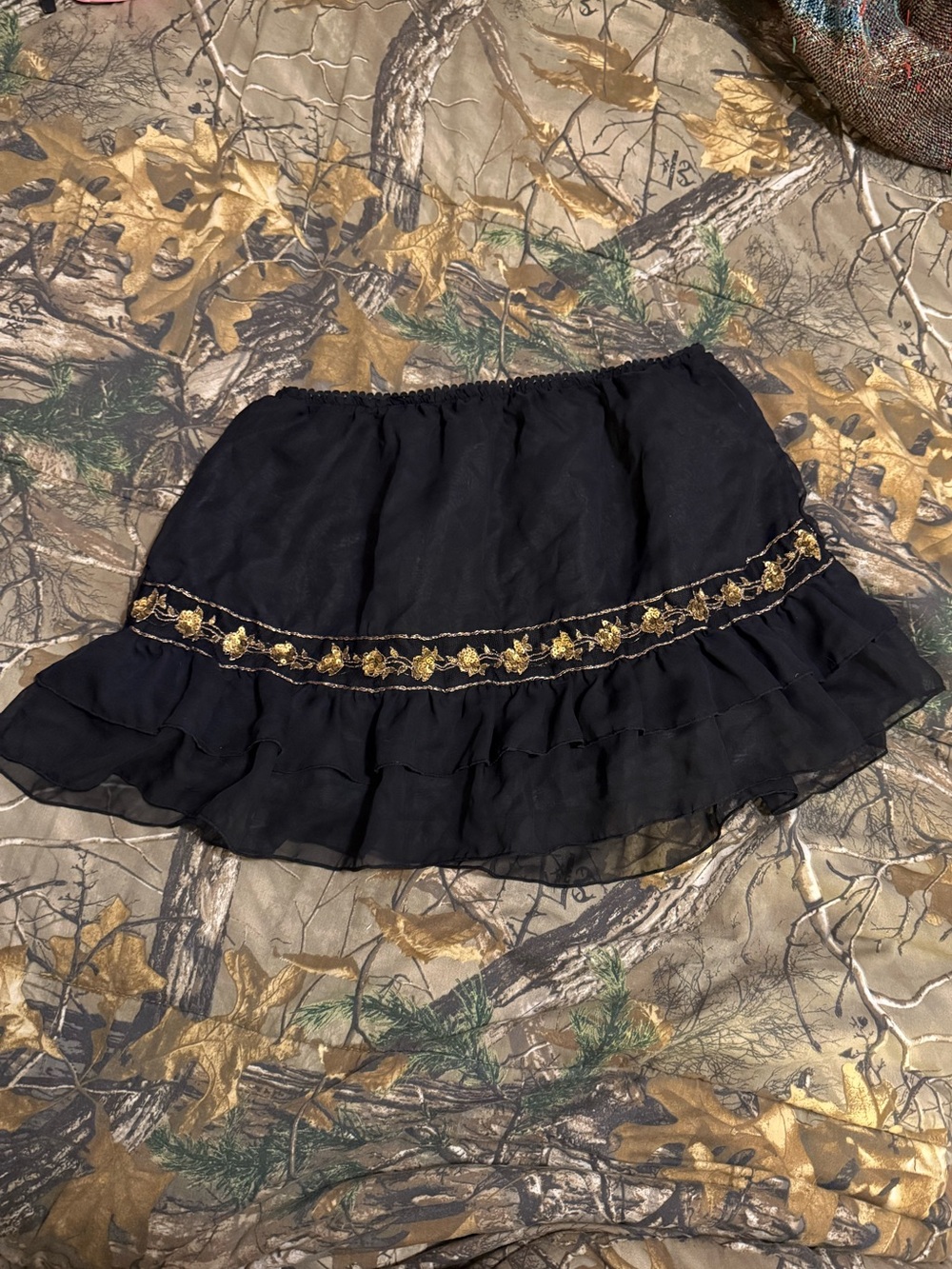 Guess Black Satin-Look Skirt with Elastic Waistband